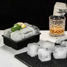 ROTTAY Ice Cube Trays (Set Of 2), Sphere Ice Ball Maker With Lid &Amp; Large Square Ice Cube Maker For Whiskey, Cocktails And Homemade, Keep Drinks Chilled Black - màu đen - Xem 4