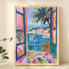 1pc Vibrant Cityscape Canvas Art Modern Minimalism Style Poster Living Room Bedroom Wall Gifts Decor Optional Frame ﻿