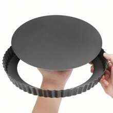 1 Peça/3 Peças/4 Peças, Assadeira de Pizza Anti-aderente, Forma de Bolo, Assadeira de Bolo de Pizza e Sobremesa, com Bottom Removível, Forma Redonda para Torta de Crisântemo, Assadeira de Merengue de Aço Carbono Reutilizável, Forma de Cozimento de Aço Carbono Durável para Forno