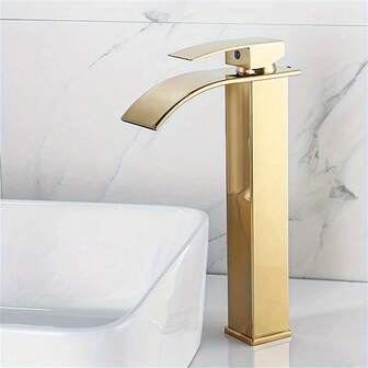 欧式瀑布水龙头，浴室水槽混合水龙头，适用于台面/台下盆