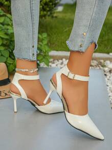 Talons hauts nus femmes Stilettos à bout pointu confortables pour rester debout longtemps, chaussures de travail sexy à coupe basse, chaussures élégantes noires de niche pour dames