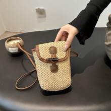 Small Straw Crossbody Bags For Women  Cute Stripes Mini Cell Phone Bag Wallet Purses Beach Handbag