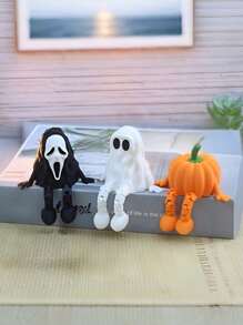 Mini fantôme noir/blanc, figurine de chorale de fantômes, modèle de scène d'Halloween mini-citrouille homme, décoration de maison, blague, petit cadeau en résine amusant
