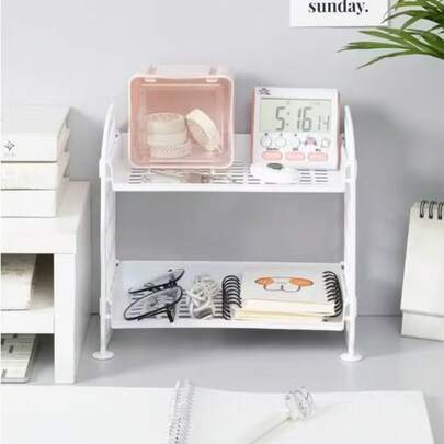 Organizador Prateleira Com Duas Camadas Plástico Multiuso