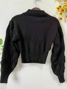 Long Sleeve Blouse With Cupcake Print, Winter Collection - Black - View 3