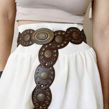 Retro Rivets Circular Belt, Bohemian Fashion Eyelet Waist Band, Versatile Fall, Autumn, Halloween