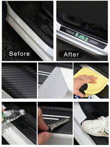 4 件恐龙车门槛保护膜 - 黑色 - 查看 4