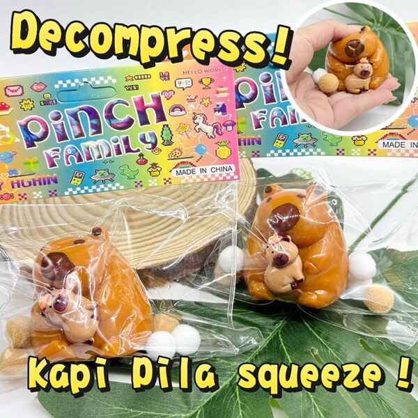 Capybara New Squishable Accessory, Cute Adorable Squeeze Stress Relief Soft Toy, TPR Toy, Ideal Gift