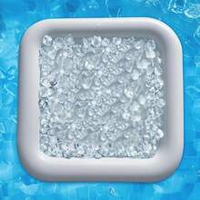 1 pièce seau à glace gonflable, porte-boisson/porte-fruit de forme carrée/rectangulaire, pour balle de ping-pong, bière, bar à salades, flotteur gonflable