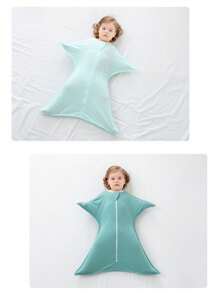 1 sac de dormit pentru bebeluși din bumbac pur, pătură de spital pentru nou-născuți, înfășat respirabil pentru toate anotimpurile, anti-tresare