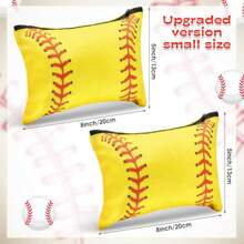 18 Pcs Softball Makeup Bag Softball Cosmetic Bag Softball Gifts For Girls Team Player Portable Travel Bags For Women Canvas Softball Goodie Bags Toiletry Softball Accessories Organizer Case Pouch