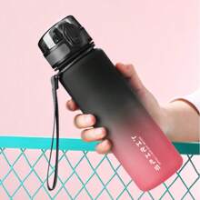 1 PIEZA Vaso de agua de plástico de gran capacidad de 500ml, 650ml, 1000ml con degradado de color, taza de agua para deportes al aire libre, botella de agua para beber directamente, fácil de usar