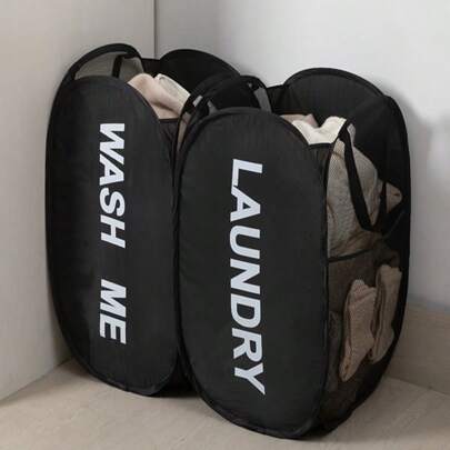 1pc Large-Capacity Fashionable Printed Simple Dirty Clothes Basket Storage Basket, Bedroom, Living Room And Bathroom Organizer Dirty Clothes Storage Basket Laundry Basket, Clothes, Sundries And Toys Storage Box Storage Bucket.