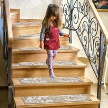 Carpet Stair Treads For Wooden Steps Indoor 15 Pack 8" X 30" Peel And Stick Stair Treads Non Slip Staircase Step Treads Reusable Stair Runner Rugs For Dogs, Kids And Elders