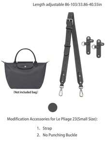 Accesoriu de curea de umăr de schimb pentru gențile Le Pliage 23/28, curea reglabilă pentru a transforma geanta/geanta tote într-o geantă crossbody, material din piele sintetică durabilă, disponibil în maro, gri grafit, negru