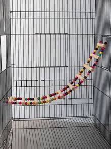 1 pieza Escalera trepadora para loros de colores, disponible en múltiples longitudes, escalera de madera flexible de colores, suministros educativos para aves, accesorio para jaula de pájaros, juguete para loros (todos los accesorios de colores se entregan al azar)
