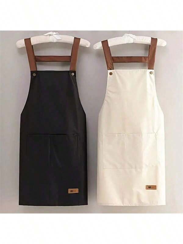 1 Piece Salon Hairdressing Canvas Kitchen Aprons For Woman Men Chef Work Apron For Grill Restaurant Bar Shop Cafes Beauty Nails Studios Uniform