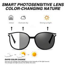 1pc Classic Photochromic Reading Glasses With Sparkling Decorative Frames On Sides, Quality Metal Hinges, Fashionable & Age-Reducing For Women - Ash - View 4