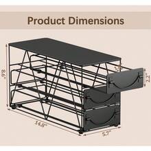 Coffee Pod Holder For Counter, Pod Holder For K-Cups, 3-Tier Metal Coffee Capsule Storage Drawer, 42 Capacity Pods Organizer For Cafe Counter, Home, Office Or Kitchen, Black - Black-42 Pod - View 6