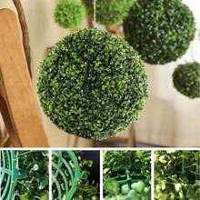 Palla decorativa di erba plastica finta di eucalipto, decorazione da interno per negozi, supermercati, matrimoni, soffitti creativi, decorazione da giardino