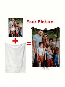 1pc Custom Flannel Blanket With Photo, Holiday Blanket, Gift Blanket, Soft And Fluffy Multipurpose Outdoor Beach Camping Living Room Sofa Pet Office Throw Blanket, Suitable For Mother's Day Gifts, Durable For Valentine's Day, For Graduation, For Father's Day, For Weddings, For Housewarming, Sofa, Bed, Car, Tea Room, Bedroom, Bathroom, Living Room, Dining Room
