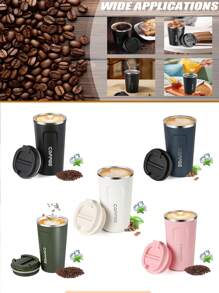 1pc Luxury Solid Color Latte Coffee Cup, Stainless Steel Double Wall Vacuum Insulated, Keeps Hot/Cold Drinks Including Milk, Coffee, Tea, Juice, Ideal For Gym, Travel, Office Or As Gift - Can Purchase Separately Travel Cup Bag Back To School