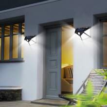 1/2/4/6PCS LED Solar Wall Lamp With Motion Sensor, 4 Sides Lighting LED Solar Lamp,Bright Solar Light, Recargables,Outdoor Solar Night Light, Suitable For Garden Decor Light, Courtyard Lighting,Street Lamp Garden Railing Decorative Lamp,Entrance Lighting