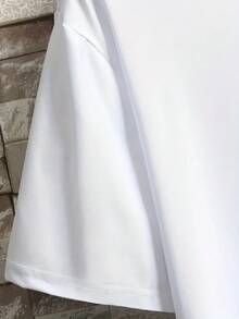 Camiseta de manga corta para hombres simple en inglés LM9U - Blanco - Ver 4