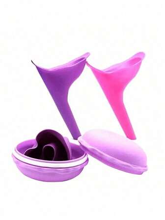 1 Female Urination Device + 1 Carrying Case, Portable Silicone Foldable Design For Outdoor Traveling, Camping, Hiking, Sanitary Cleaning Accessories Summer Cooling,Beach,Travel