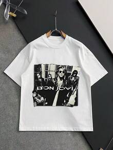 Playera estampada tributo a Bon Jovi - Blanco - Ver 1