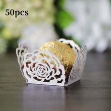 50 pezzi Vassoi separatori per confezioni di cioccolato in carta, porta cioccolatini con fori, pirottini per muffin in carta per decorazioni di matrimoni e feste, dolci