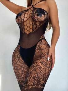 1 Pc Women's Sexy Lingerie Bodystocking Off The Shoulder Fishnet Bodysuit Tights Lingerie,Sexy Lingerie
