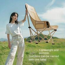 2-Piece Aoran Portable Folding Chair Moon Chair High Back - Durable . Suitable For Outdoor Leisure, Camping And Fishing Beach Chair Foldable Camping Chair - Black 2pcs - View 2