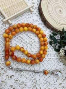 45pcs Acrylic Imitated Resin Shell Pendant Prayer Beads, Suitable For Daily Use Necklace, Bracelet, Tasbih