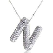 1 Stück modischer, eleganter Kristall-Strass-Buchstabenanhänger-Kette in Goldfarbe für Frauen