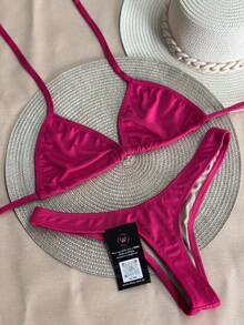 G-String Bikini With G-String Curtain Summer Fashion 2025 - Màu Hồng Tươi - Xem 5