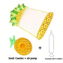Letto galleggiante gonfiabile con sottobicchiere gonfiabile a forma di frutta, amaca d'acqua pieghevole, sedia a sdraio galleggiante per piscina, letto galleggiante per piscina con pompa d'aria, decorazione per festa in piscina
