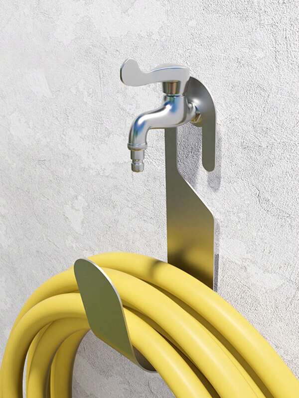 1pc Stainless Steel Flexible Hose Storage Rack Hook Pipe Holder, Wall Mounted For 30M 4 Inch Hose, Multi-Scene Use In Garden, Balcony, Garage, Yard
