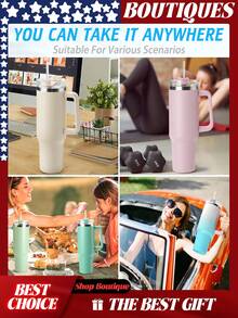 40 Oz Tumbler With Handle And Straw, Insulated Travel Mug Iced Coffee Cup, Reusable Stainless Steel Insulated Water Bottle, Keeps Drinks Cold For 34 Hours, Women Gifts For Mom Grandma, Tumbler With Handle And Straw, Stanely Cup, Tumbler With Handle And Straw, Cups Tumblers, Drink Cup, Water Mug With Handle, Tumbler-Stainless-Insulated-Tumblers, Tumbler Cups With Handle, Stainless Steel Cups With Handles, Insulated Water Cup, Insulated Cup, Ice Water Cup, Handled Cup - 40 Ounces/Black 01 - View 8