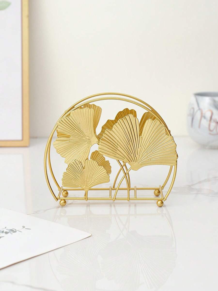 1 pieza Soporte de toalla de papel con estilo europeo de peluca de hierro, soporte de pañuelo de tela Luxurious, portavasos minimalista con pelusa Lux - Dorado - Ver 1