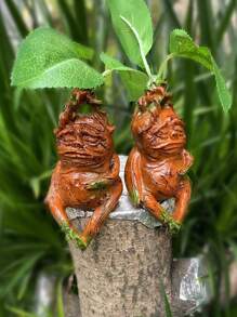 1pc, Funny Leaf Dwarf Resin Garden Forest Decoration, Mandrake Resin Statue, Micro Landscape Ornament, Outdoor Garden, Patio, Living Room, Bedroom, Outdoor, Decorative Resin Crafts