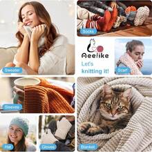 EDCUEBE7 1/9pcs Round Knitting Needle Set, 2mm-10mm Metal Fixed Cable Needles For Thick Blankets, Scarves, Hats, Socks, Gloves Knitting And Large Projects - Silver Grey. Suitable For Thanksgiving & Christmas Gifts - Multicolor - View 9