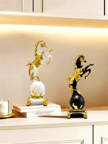 1pc Successful Winged Horse Decoration, Good Luck Housewarming And Opening Ceremony Gift, Elegant And Lively Horse Figurine To Enhance Space Style, Creative Craft Decor Statue For Living Room, Bedroom, Office, TV Stand, Foyer And Entryway, Perfect Christmas And Holiday Gift
