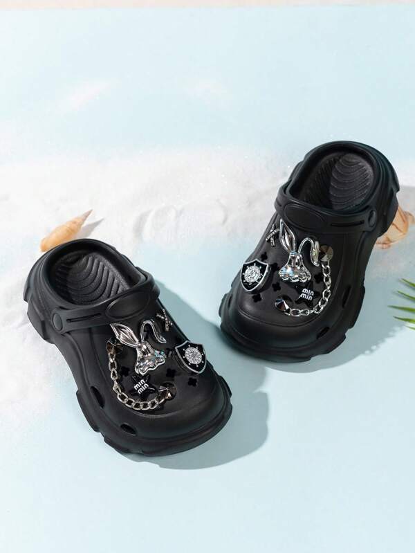 1 Pair Cute Cartoon Rabbit Outdoor Slippers, Comfortable EVA Soft Bottom Non-Slip Breathable Sandals