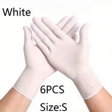 6/10/50/100PCS White Disposable Nitrile Gloves, Durable Household Cleaning Gloves, For Kitchen, Bathroom, Cleaning, Food Handling, Tattooing, Beauty, Hair Dyeing, Pets, Beauty Salons, Cleaning Supplies, Home Gadgets.