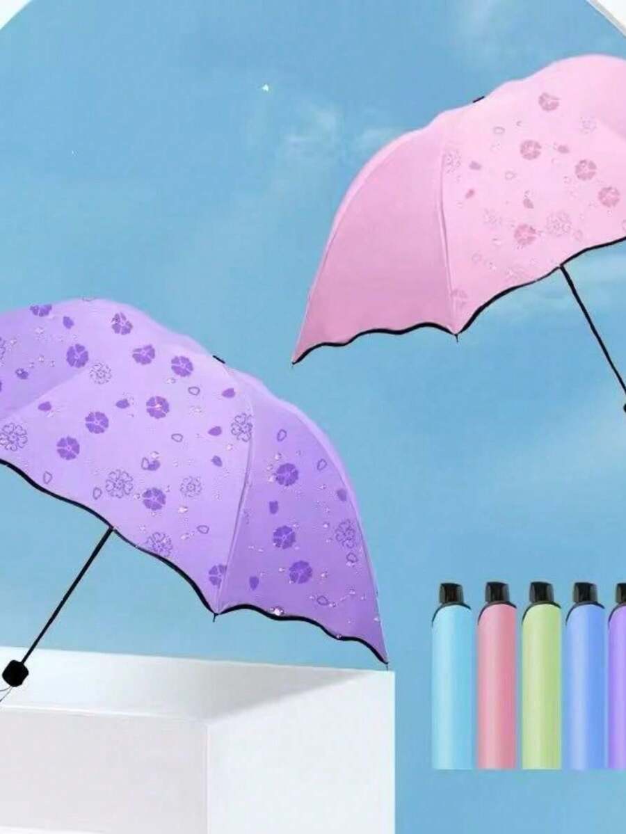 3 piezas Sombrilla Magica Grande De Bolsillo Protección Uv Paraguas Magico - Multicolor - Ver 1