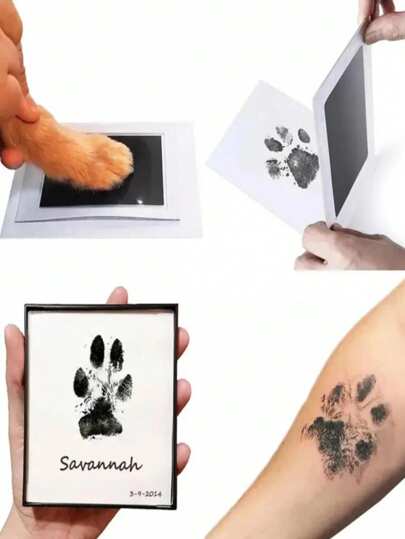 2pcs/1pc Pet Paw Print Kit (For Dogs & Cats), Dog Paw Print Pad Kit, Easy To Operate (Watch Video Before Use), Ink-Free & Non-Contact Pet Paw Print Keepsake, Used To Preserve Cat/Dog Paw Prints, Ideal For Commemorating Pet Growth And Cherishing Precious Memories
