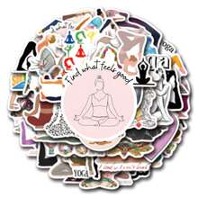 55PCS Sports Yoga Stickers Vinyl Aesthetics Motivational Stickers Scrapbook, Journaling, Laptop, Bumper, Skateboard, Water Bottles, Computer, Phone, Cartoon, Hard Hat, Car Stickers - Multicolor - View 5