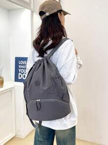 1pc Large Capacity Lightweight Portable Solid Color Fashion Minimalist Gym Bag, Dry&Wet Separation, Multi-Pocket, Convenient For Fitness, Indoor, Outdoor, Hiking, Backpack