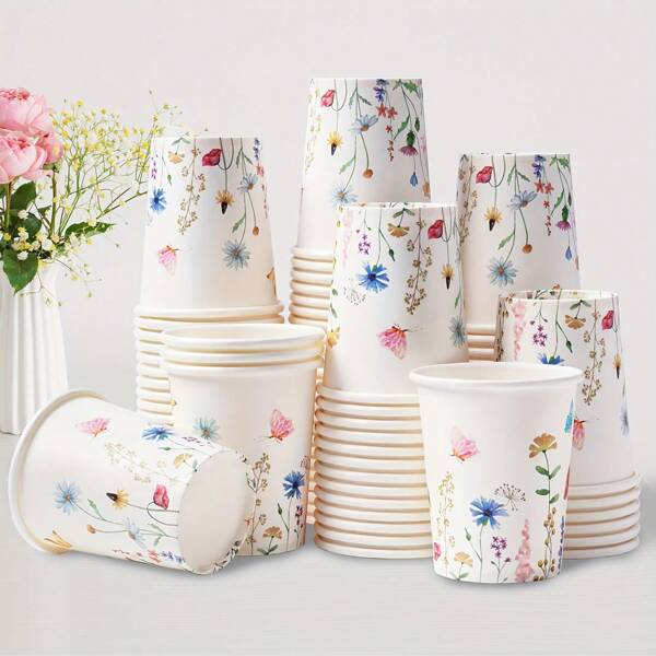 [50/100/200pcs] 3oz Disposable Paper Cups, Small Capacity, Suitable For Bathroom, Rinsing, Espresso, Drinking Water, For Party, Picnic, BBQ, Travel & Events